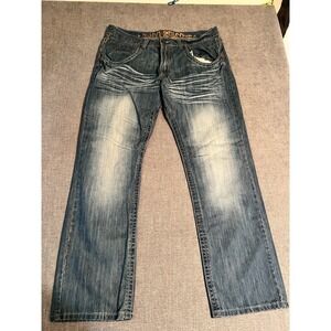 Hybrid Company Jeans Men's 40x34 Distressed Wide Leg Hip Hop Skater Flap Pockets